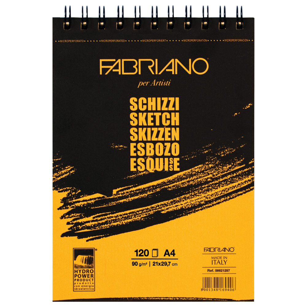 Fabriano Schizzi Spiral A4 Sketch Pad 8.25"x11.75"