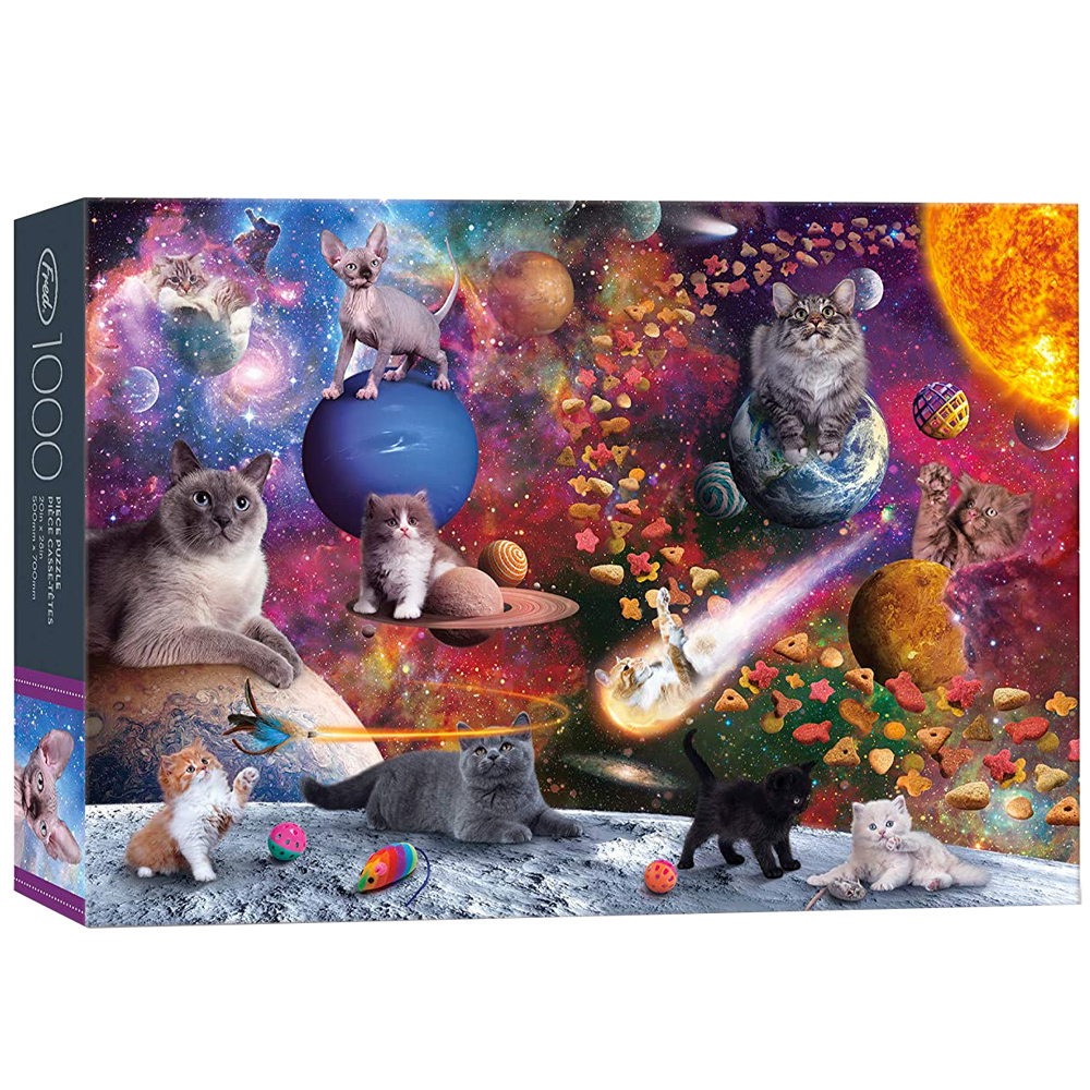 Wooden Puzzle Jigsaw Puzzle, 224 Pieces of Mysterious Cat.