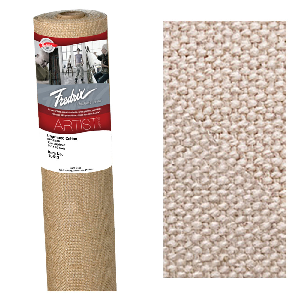 Fredrix ARTIST SERIES 12oz #548 Raw Cotton Canvas Roll 54" Wide - Per Foot