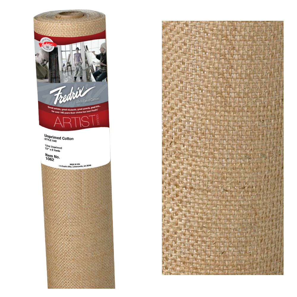 Fredrix ARTIST SERIES 12oz #548 Raw Cotton Canvas Roll 72"x6yd