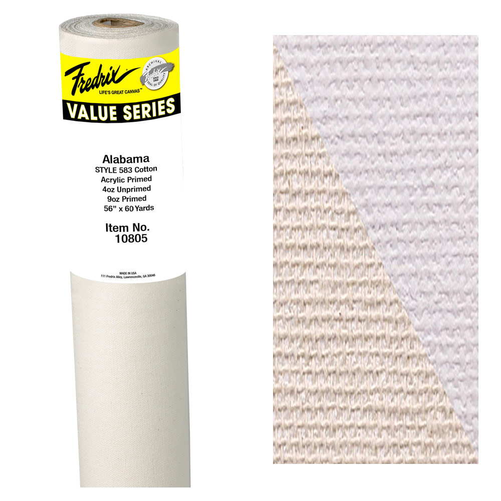 Fredrix VALUE SERIES 9oz Alabama #583 Cotton Canvas Roll 56" Wide - Per Foot