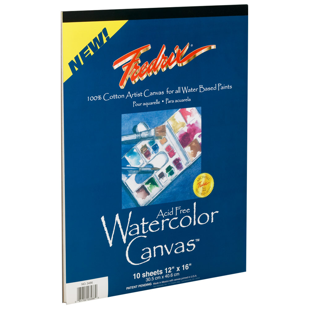 Fredrix Acid-Free Watercolor Canvas Pad 10 Sheets 12"x16"