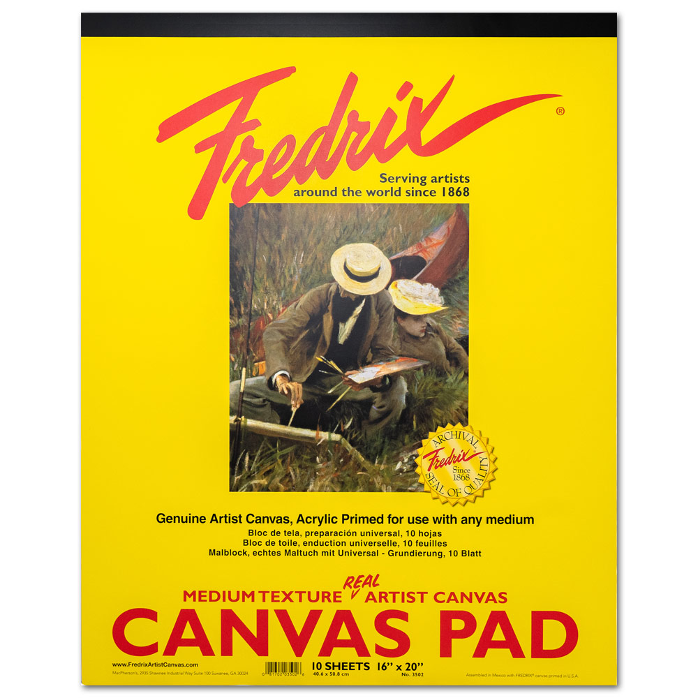 Fredrix Artist Medium Texture Canvas Pad 10 Sheets 16"x20" White