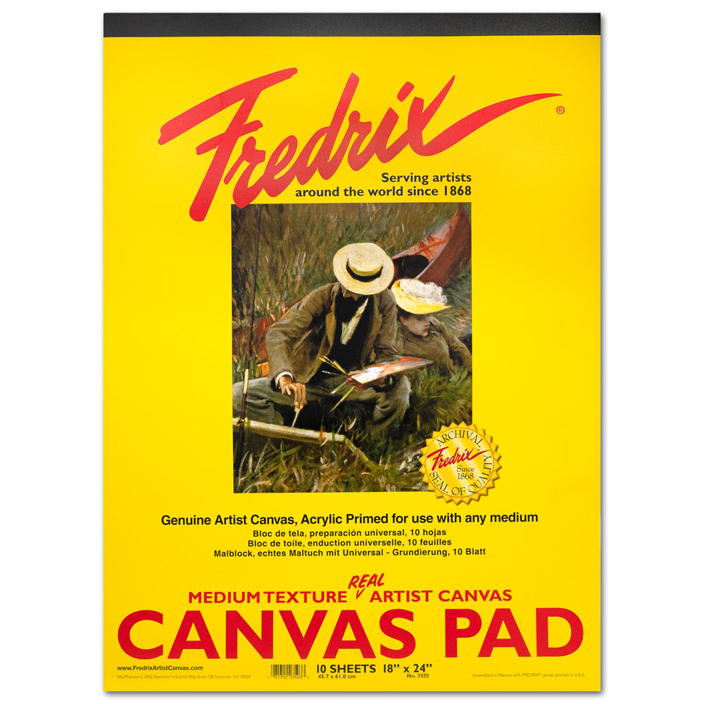 Fredrix Artist Medium Texture Canvas Pad 10 Sheets 18"x24" White