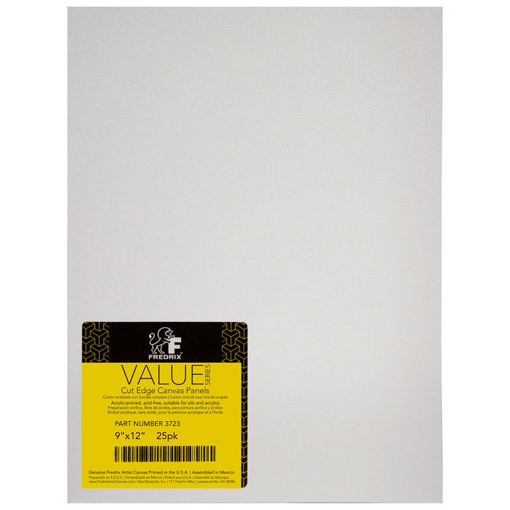 Fredrix VALUE SERIES Cut Edge Panel 25 Pack 9"x12" White