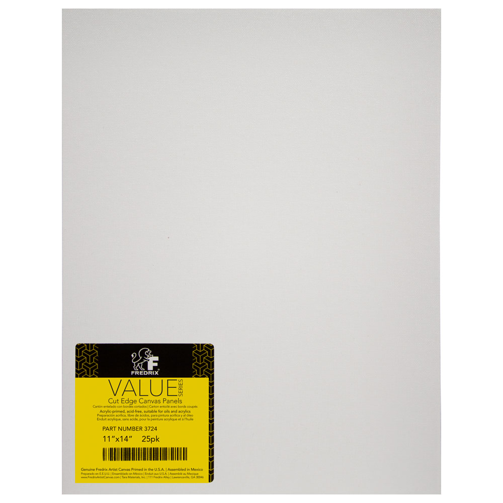 Fredrix VALUE SERIES Cut Edge Panel 25 Pack 11"x14" White