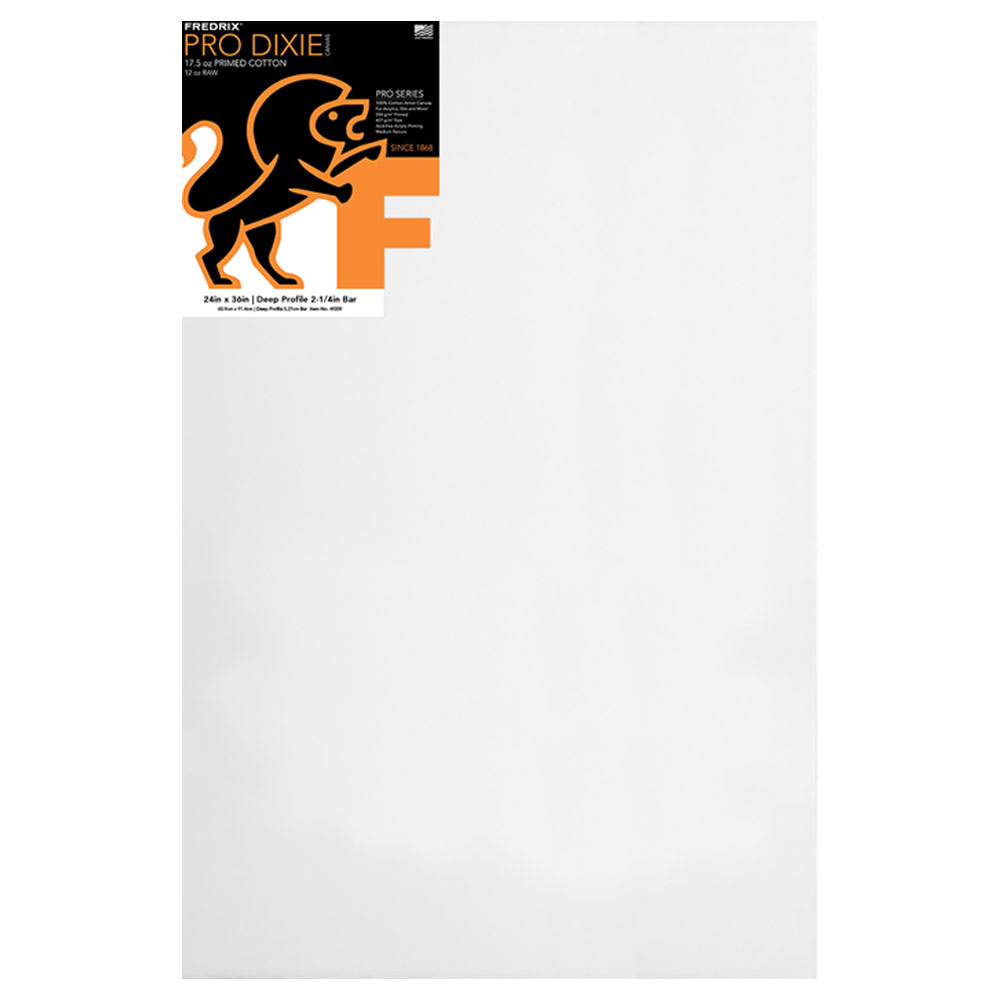 Fredrix PRO DIXIE 12oz Acrylic Primed Cotton Canvas 2-1/4" Deep 24"x36"