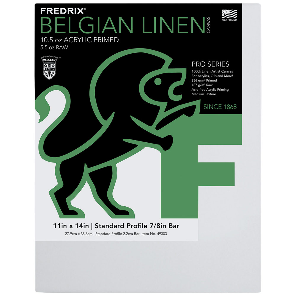 Fredrix PRO SERIES 10oz Belgian Linen Canvas 7/8" Trad. 11"x14"