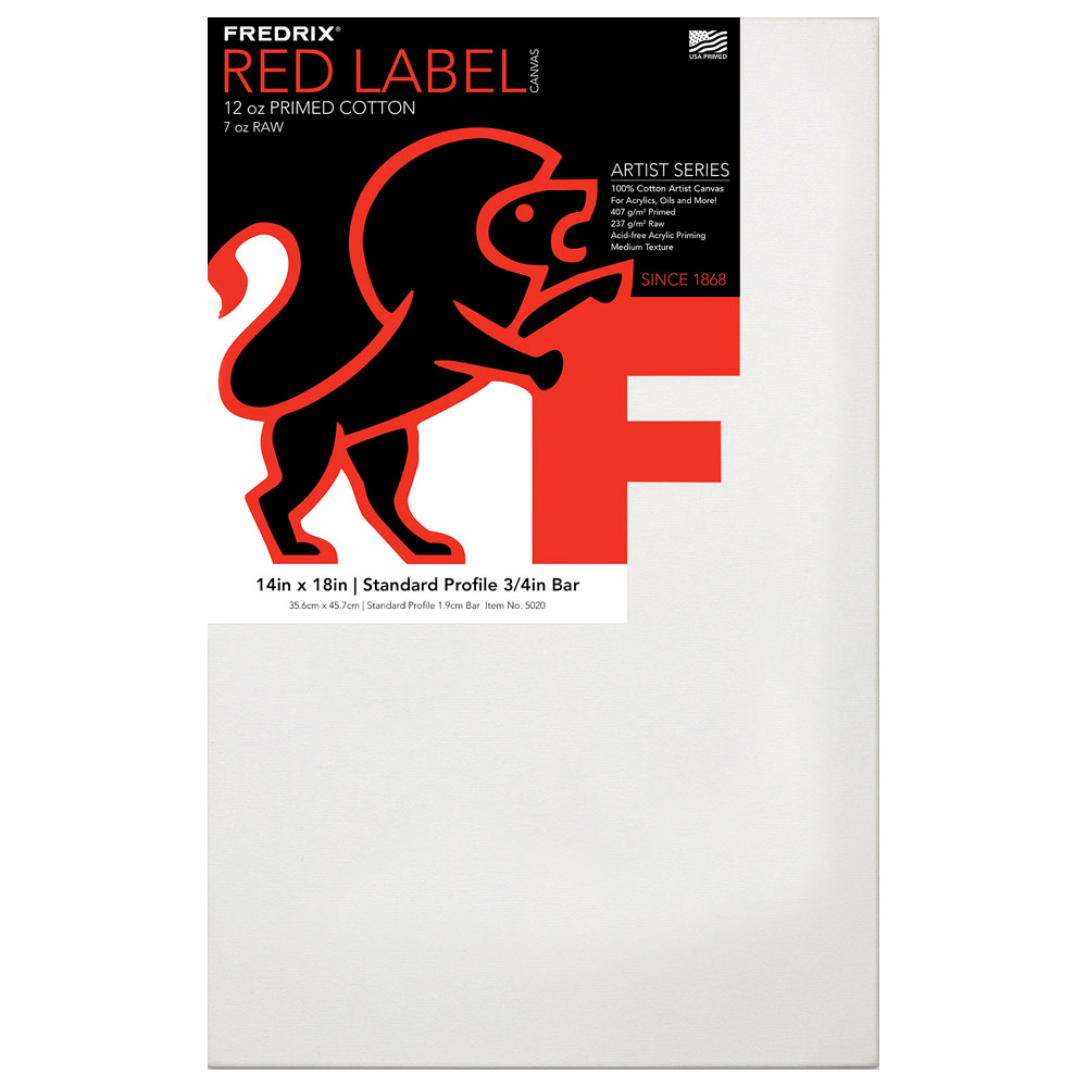 Fredrix RED LABEL 12oz Acrylic Primed Cotton Canvas 3/4" Studio 14"x18"