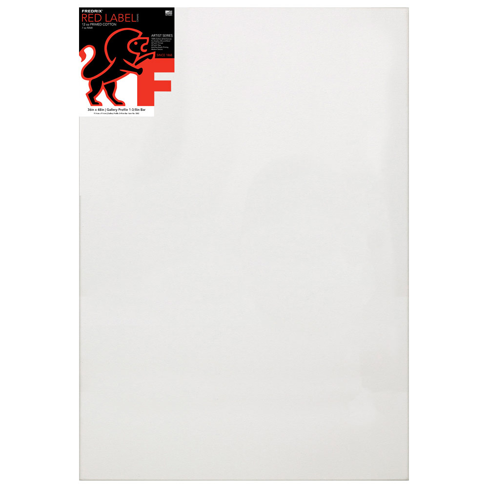 Fredrix RED LABEL 12oz Acrylic Primed Cotton Canvas 1-3/8" Gallery 36"x48"