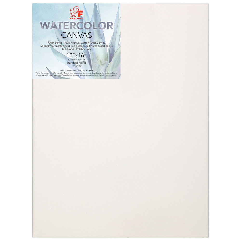 Fredrix ARTIST SERIES Watercolor Canvas 7.7oz Primed 12"x16"