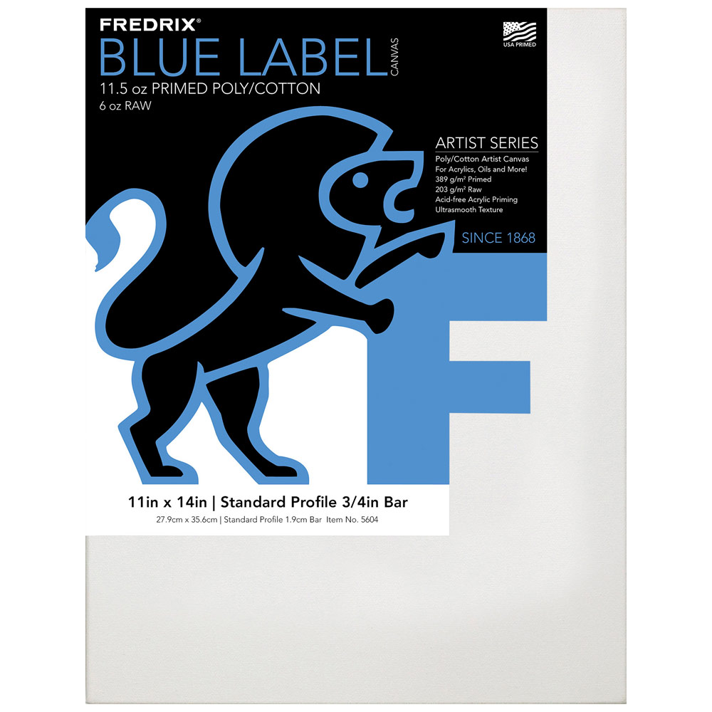 Fredrix BLUE LABEL Ultra Smooth Poly/Cotton Canvas 3/4" Studio 11"x14"