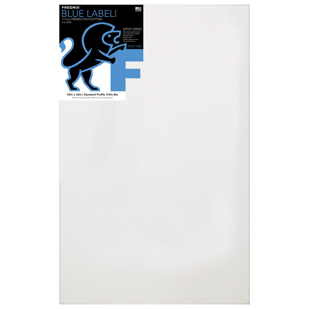 Fredrix BLUE LABEL Ultrasmooth Poly/Cotton Canvas 3/4" Trad 24"x36"