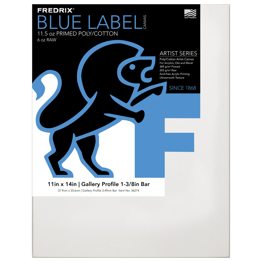 Fredrix BLUE LABEL Ultra Smooth Poly/Cotton Canvas 1 3/8" Gallery 11"x14"