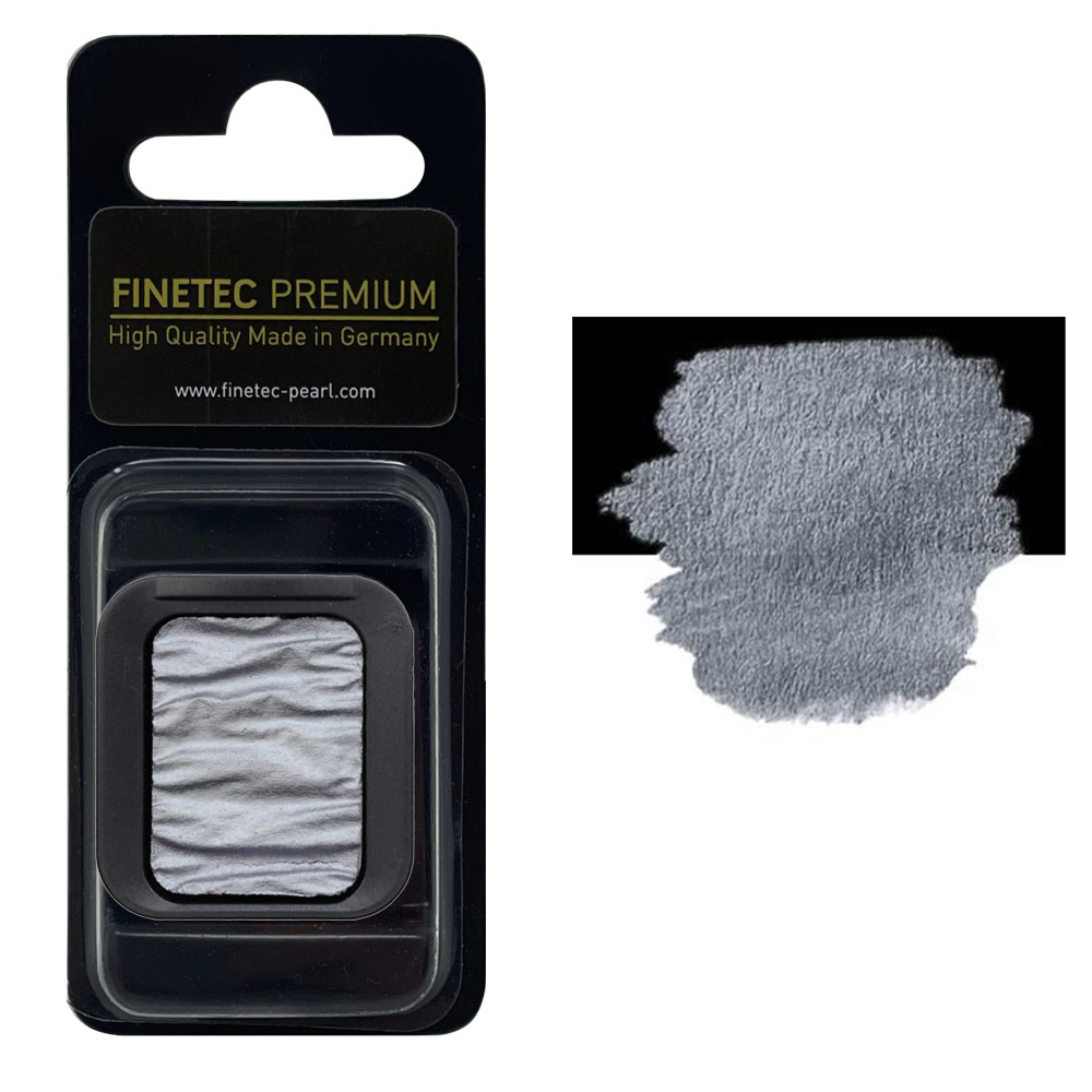 FINETEC Premium Pearlescent Watercolour Pan Moon Grey