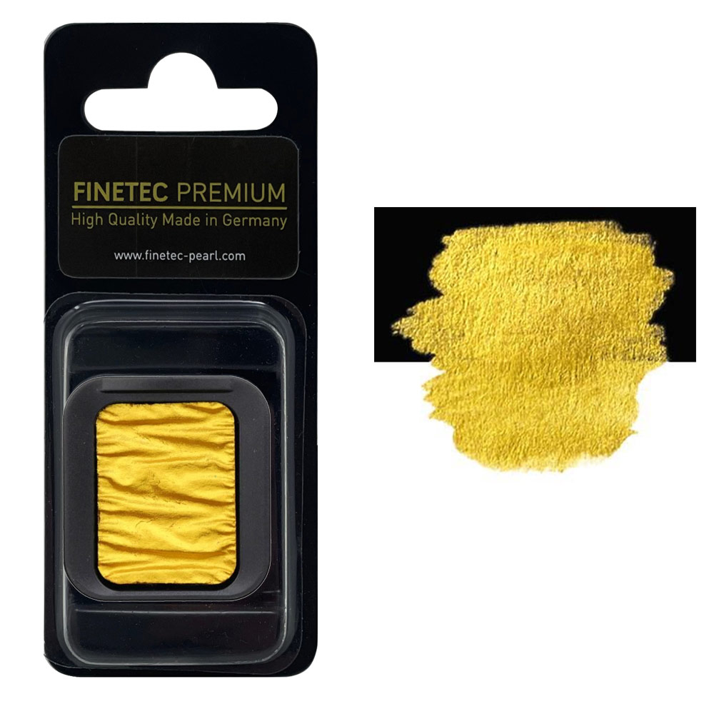 FINETEC Premium Pearlescent Watercolour Pan Orient Gold