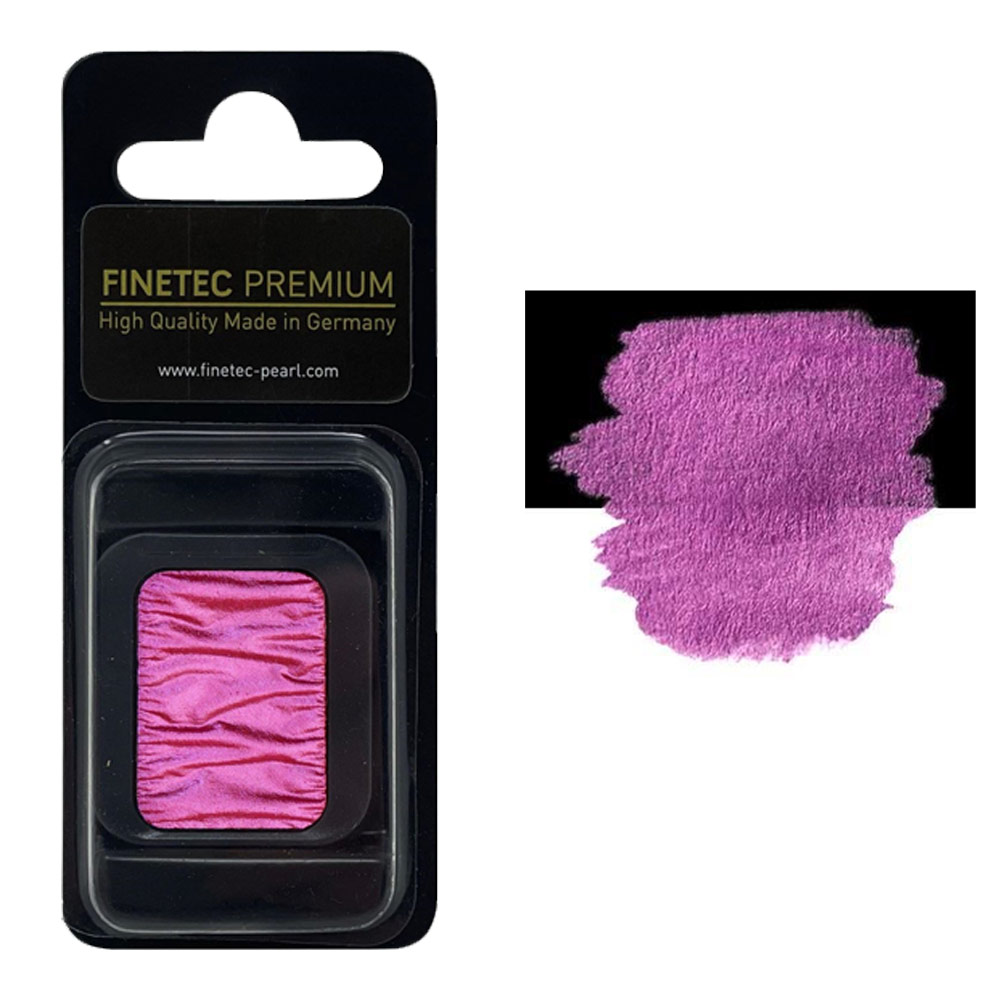 FINETEC Premium Pearlescent Watercolour Pan Sparkling Pink