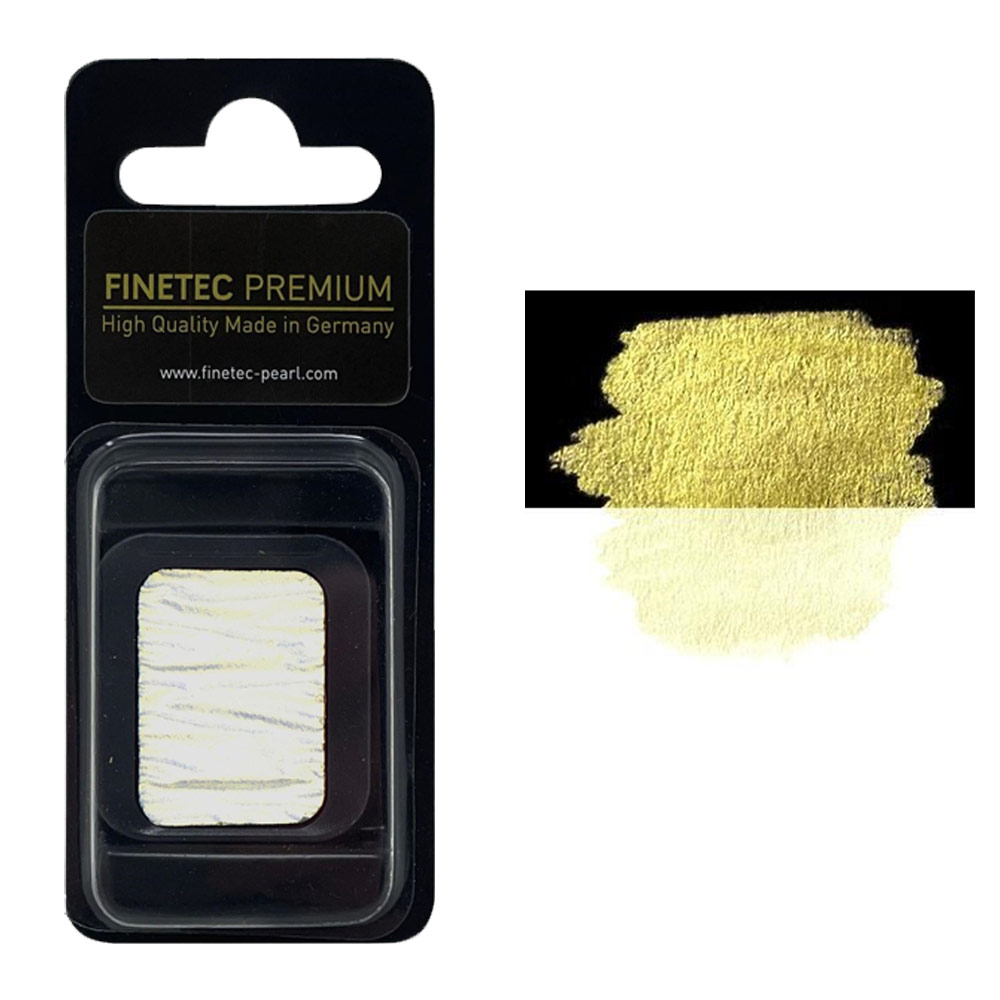 FINETEC Premium Pearlescent Watercolour Pan Gold