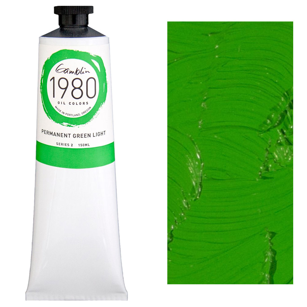 Gamblin 1980 Oil Colors 150ml Permanent Green Light