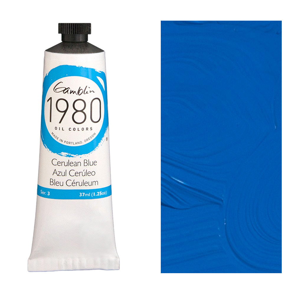 Gamblin 1980 Oil Colors 37ml Cerulean Blue