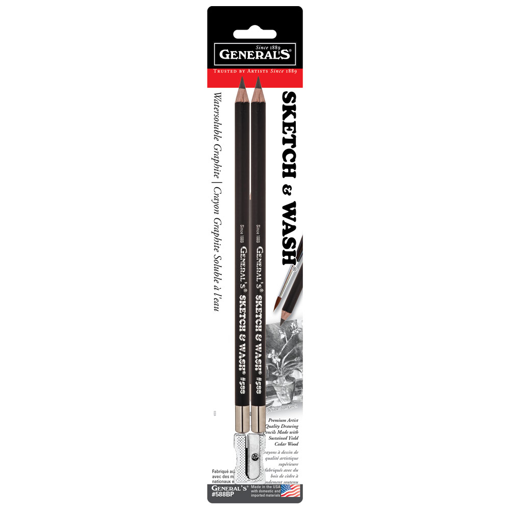 General's Sketch & Wash #585 Water-Soluble Graphite Pencil 3 Set