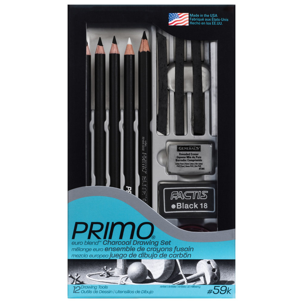 General's Primo Euro Blend Charcoal Drawing 12 Set