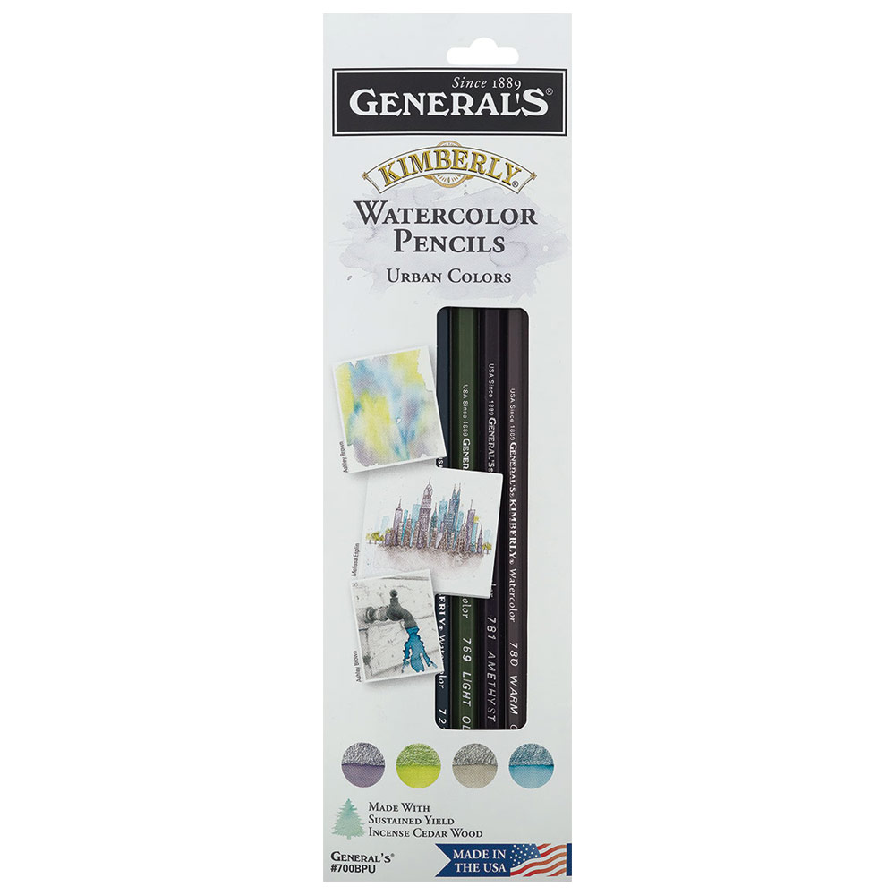 General's Kimberly Watercolor Pencils 4 Set Urban Colors