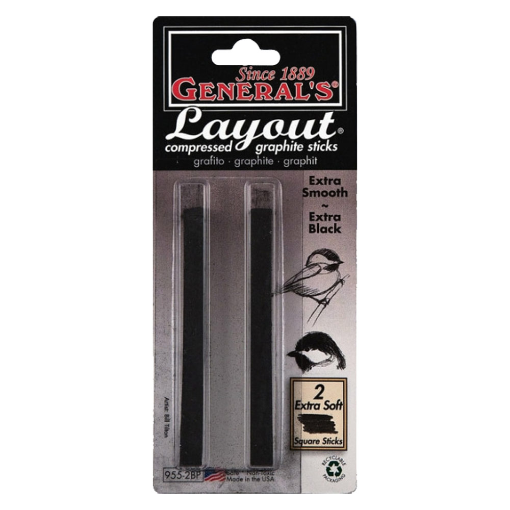 General's Layout Compressed Graphite Stick 2 Set Extra Soft
