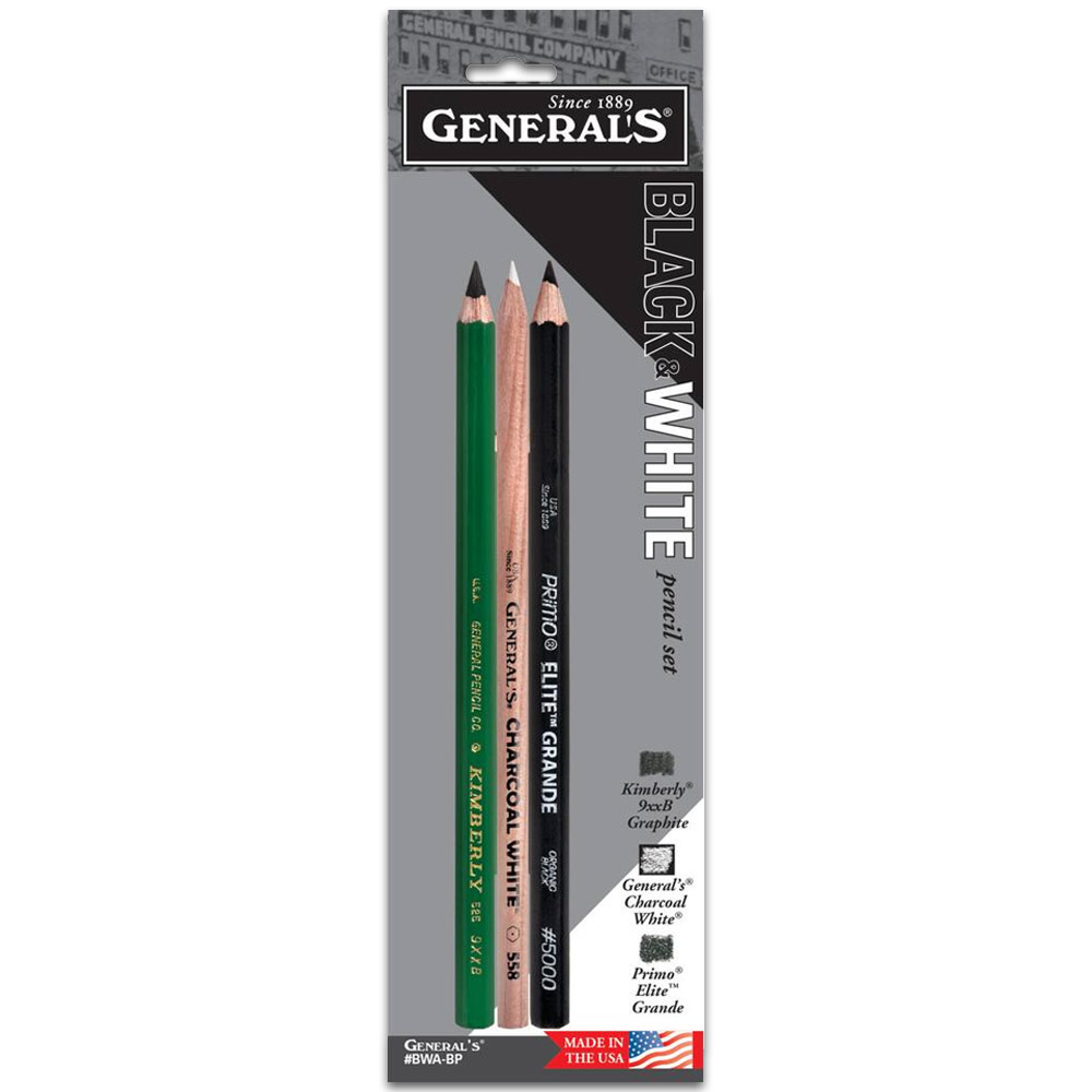 General's Black & White Pencil 3 Set