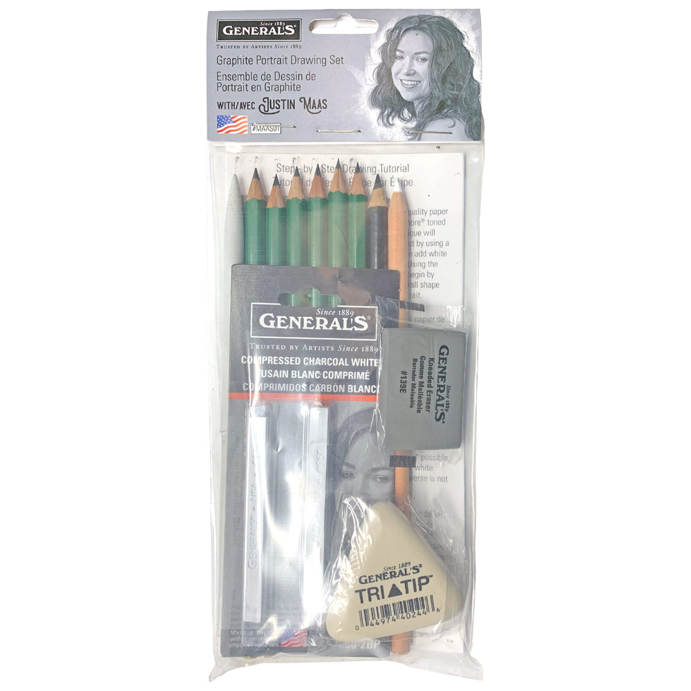 General's Graphite Portrait Drawing Set Justin Maas