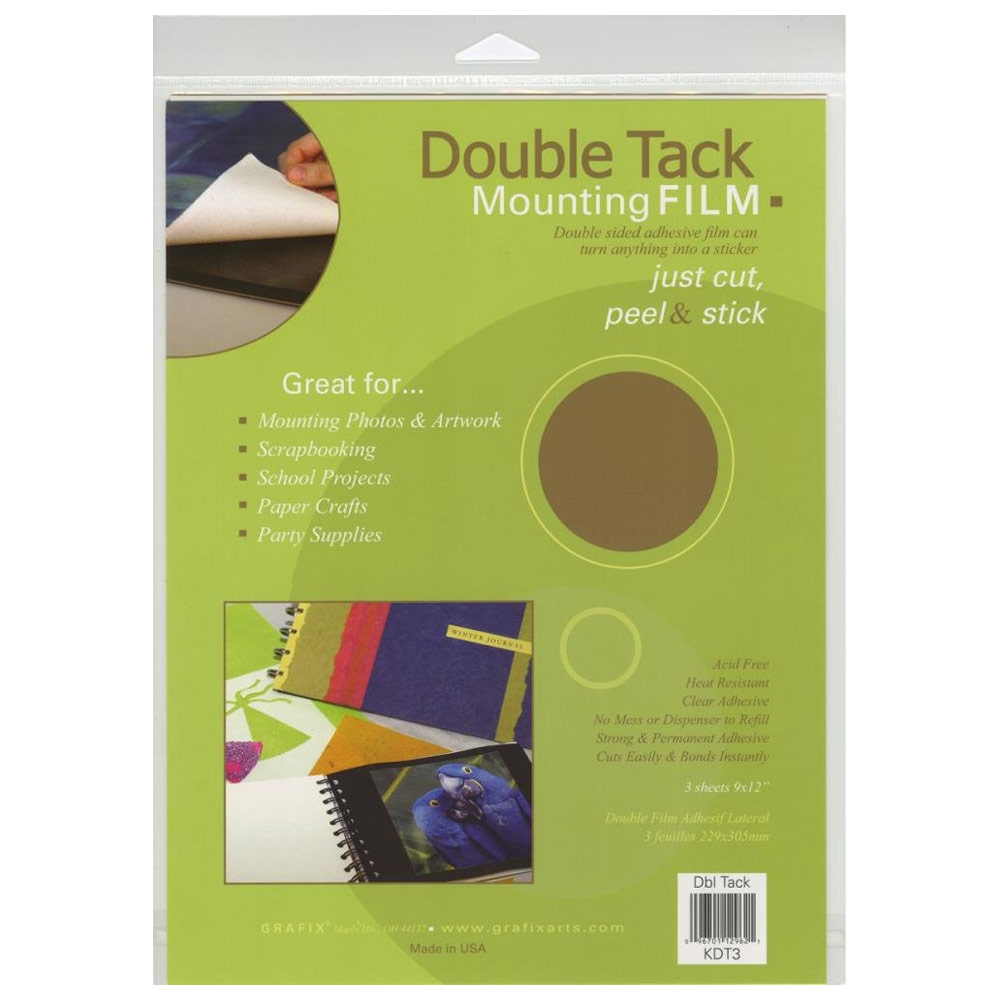 Grafix Double Tacking Mounting Film 3 Pack 9"x12"