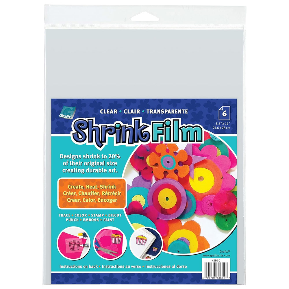 Grafix Shrink Film 6 Pack 8.5"x11" Clear
