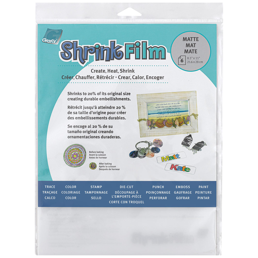 Grafix Shrink Film 6 Pack 8.5"x11" Matte