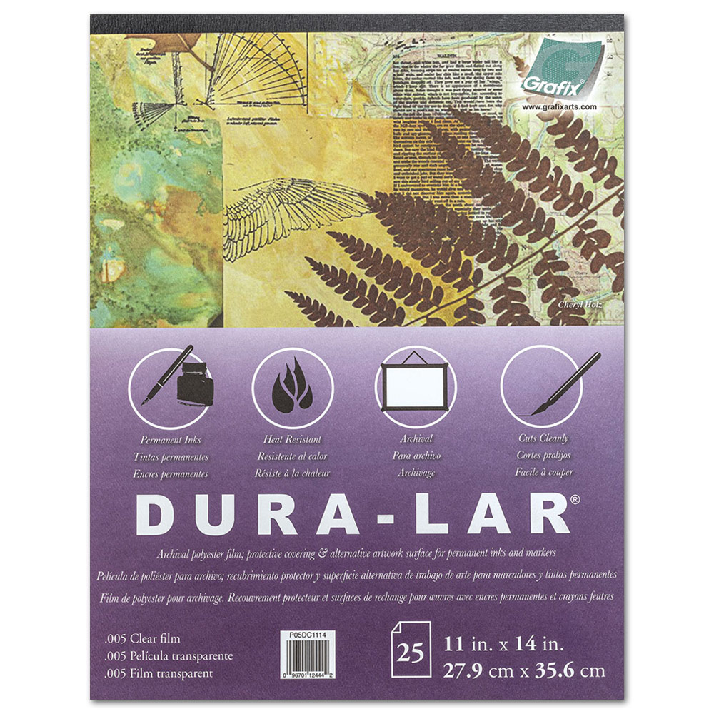 Grafix Dura-Lar Film Pad .005" Thick 25 Sheets 11"x14" Clear