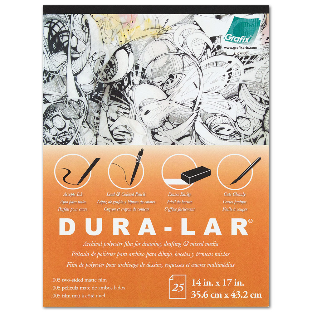 Grafix Dura-Lar Film Pad .005" Thick 25 Sheets 14"x17" Matte