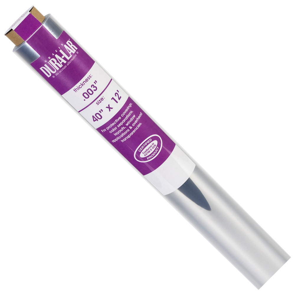 Grafix Dura-Lar Film Roll .003" Thick 40"x12' Clear