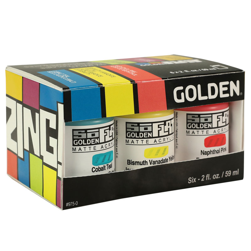 Golden SoFlat Matte Acrylics Zing 6 Set