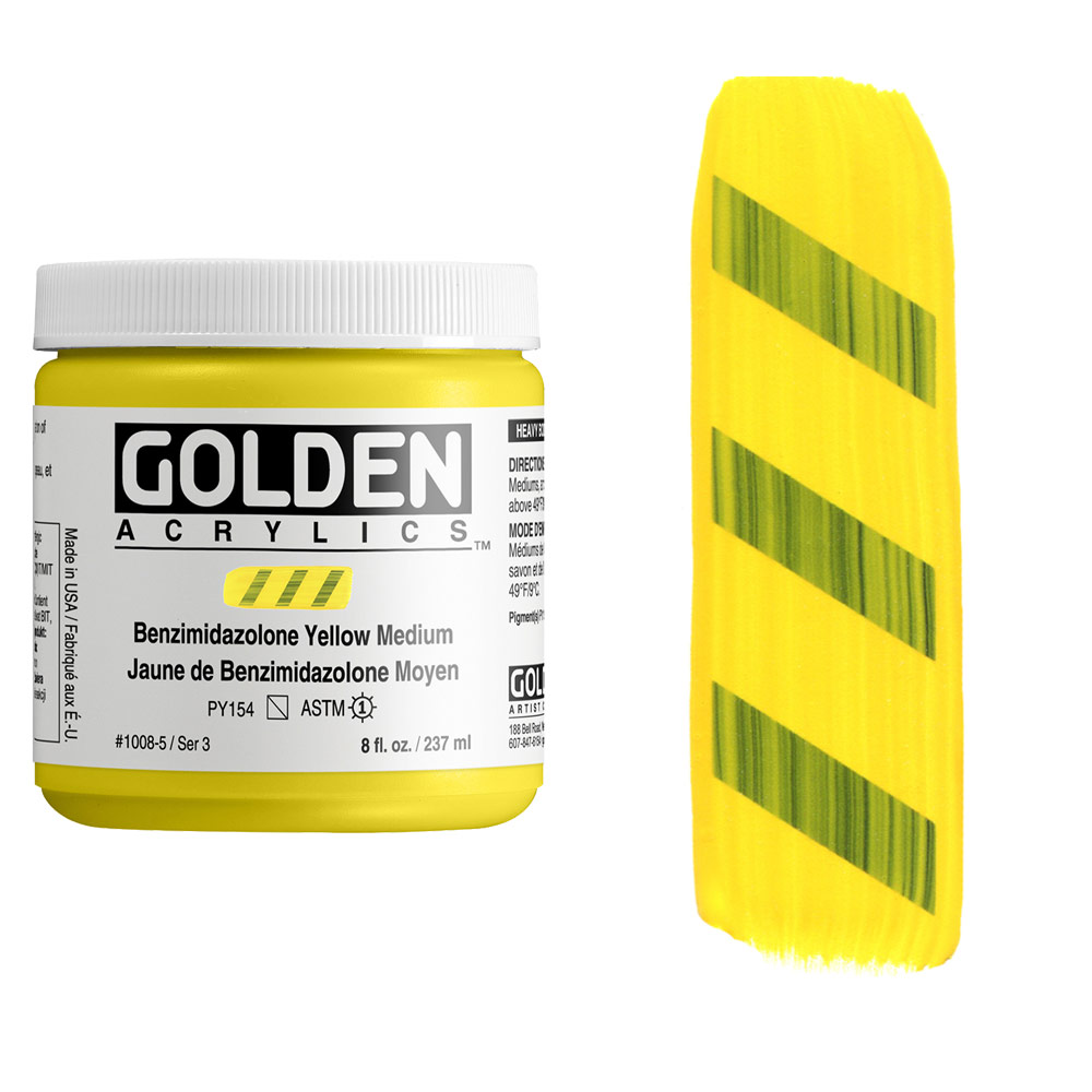 Golden Acrylics Heavy Body 8oz Benzimidazolone Yellow Medium
