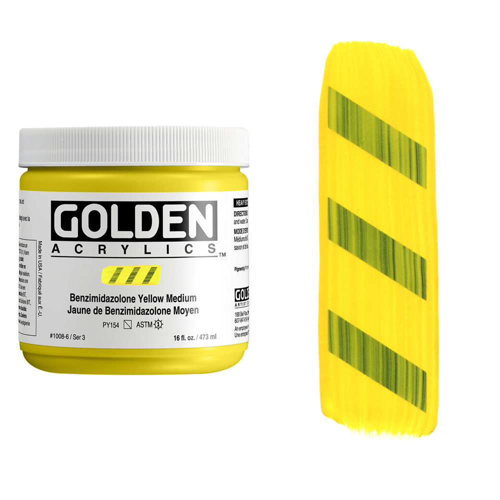 Golden Acrylics Heavy Body 16oz Benzimidazolone Yellow Medium