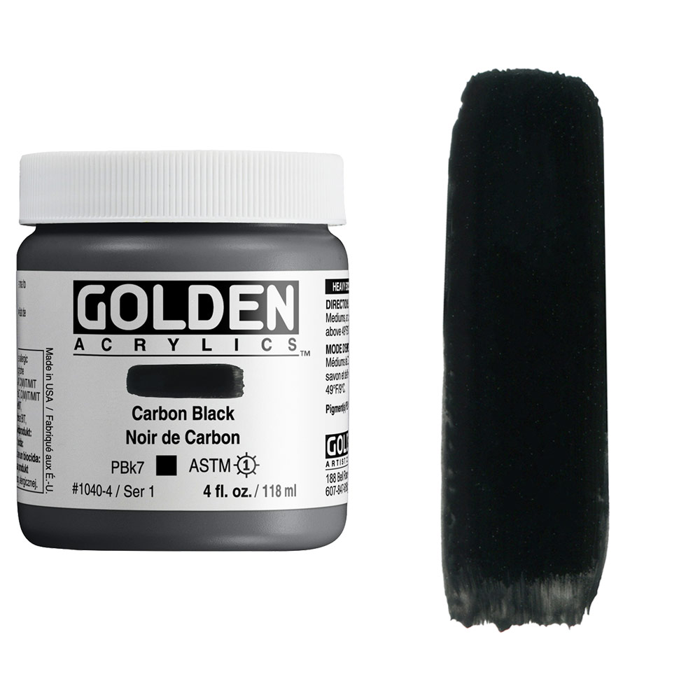 Golden Acrylics Heavy Body 4oz Carbon Black