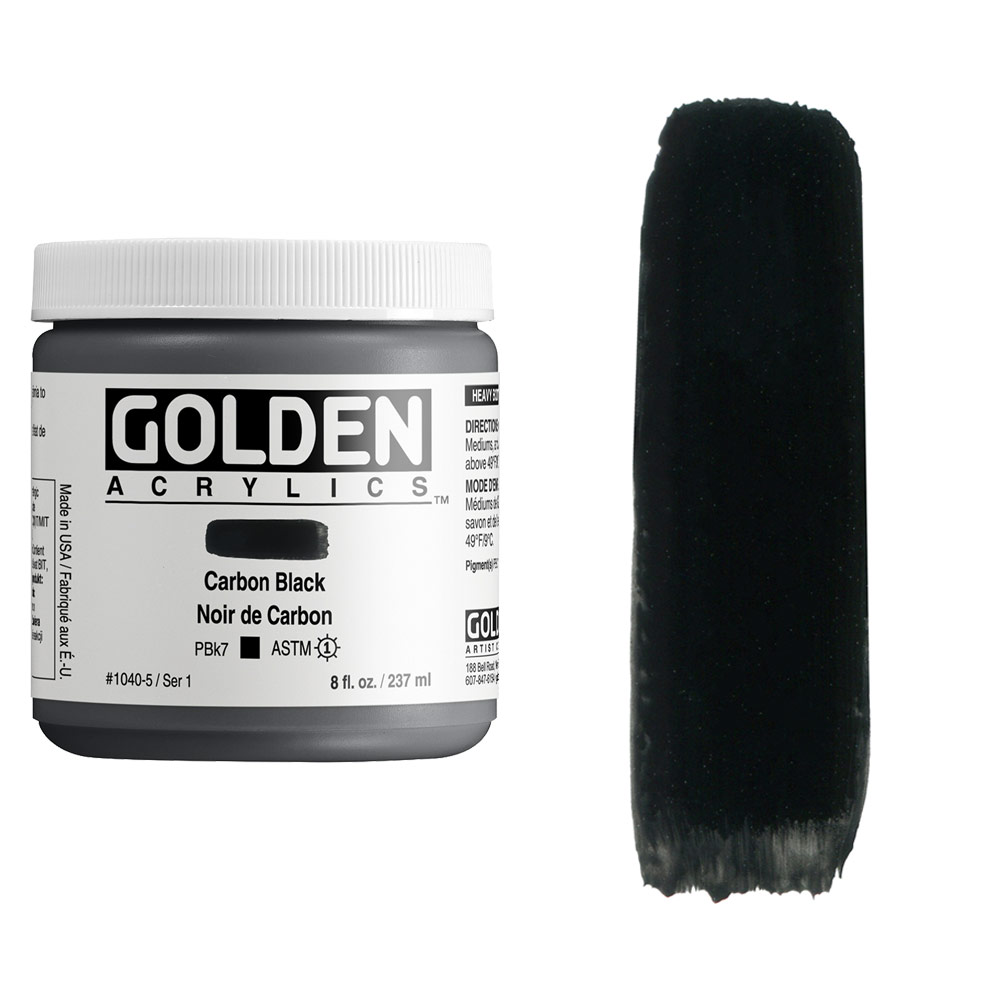 Golden Acrylics Heavy Body 8oz Carbon Black