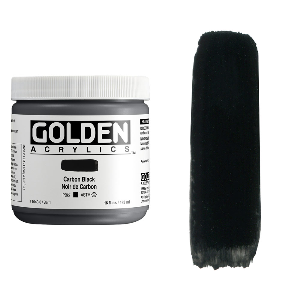 Golden Acrylics Heavy Body 16oz Carbon Black