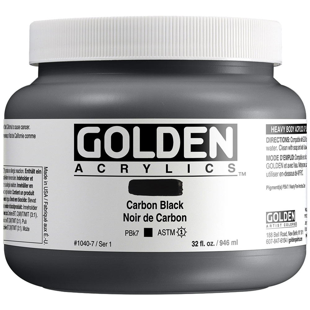 Golden Acrylics Heavy Body 32oz Carbon Black