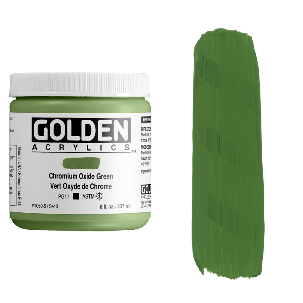 Golden Acrylics Heavy Body 8oz Chromium Oxide Green