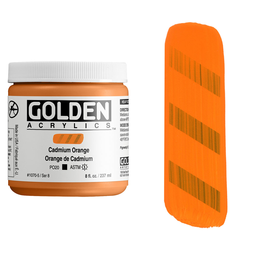 Golden Acrylics Heavy Body 8oz Cadmium Orange