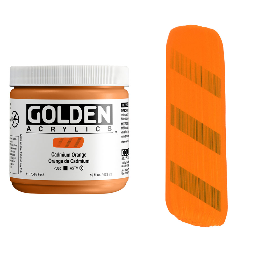 Golden Acrylics Heavy Body 16oz Cadmium Orange