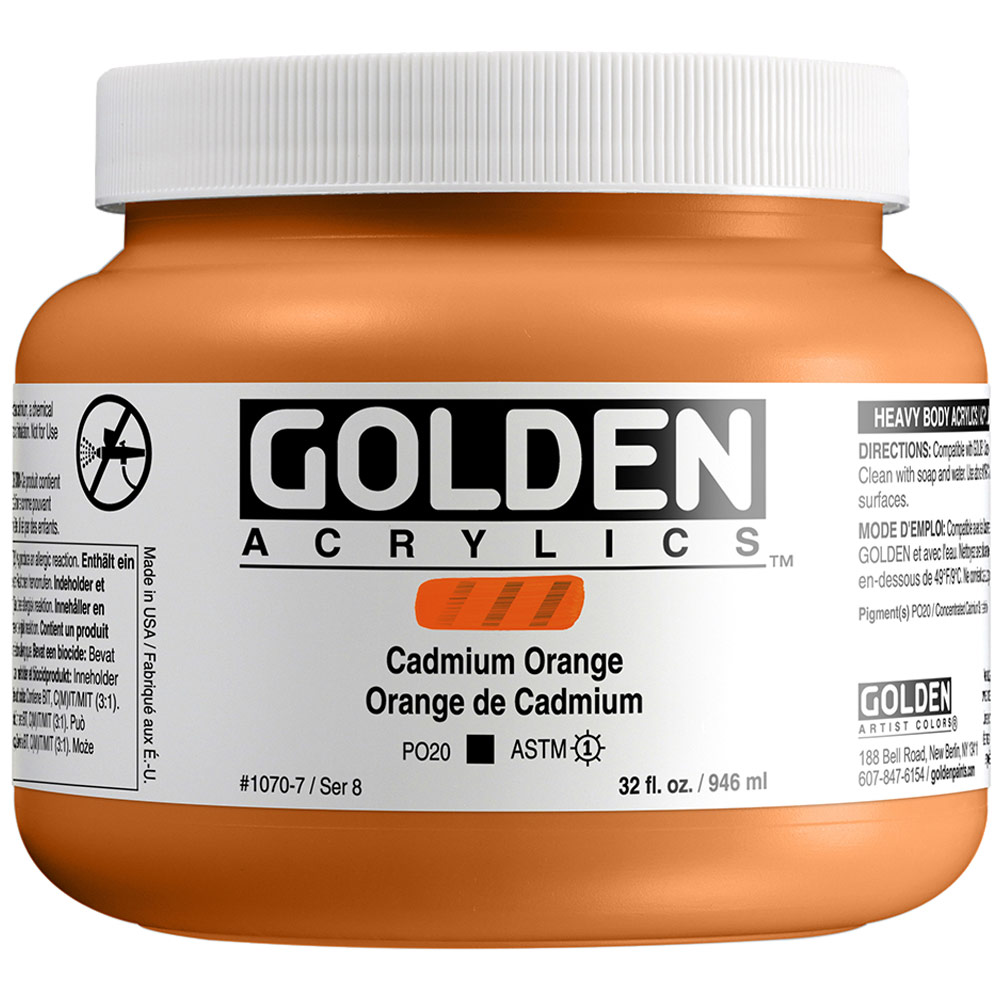 Golden Acrylics Heavy Body 32oz Cadmium Orange