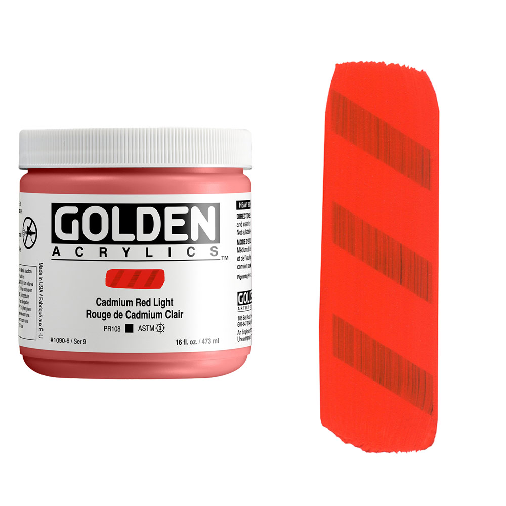 Golden Acrylics Heavy Body 16oz Cadmium Red Light