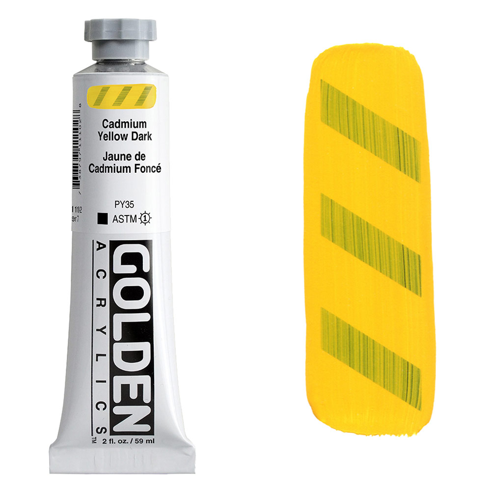 Golden Acrylics Heavy Body 2oz Cadmium Yellow Dark