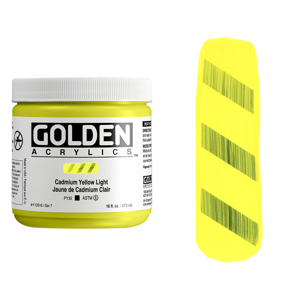 Golden Acrylics Heavy Body 16oz Cadmium Yellow Light